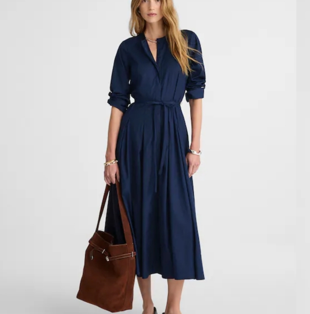NWT Madewell Janis Tie-Waist Midi Shirt Dress 0